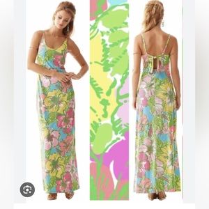 NWT  Lilly Pulitzer Palm Big Flirt Jersey floral Maxi Dress size Large